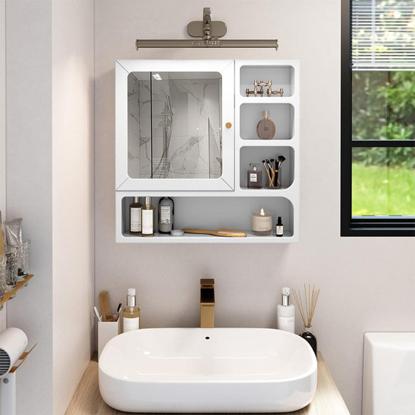 Ebern Designs 24" Bathroom Medicine with Mirror Mirror Door and